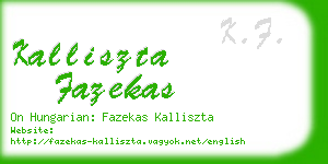 kalliszta fazekas business card